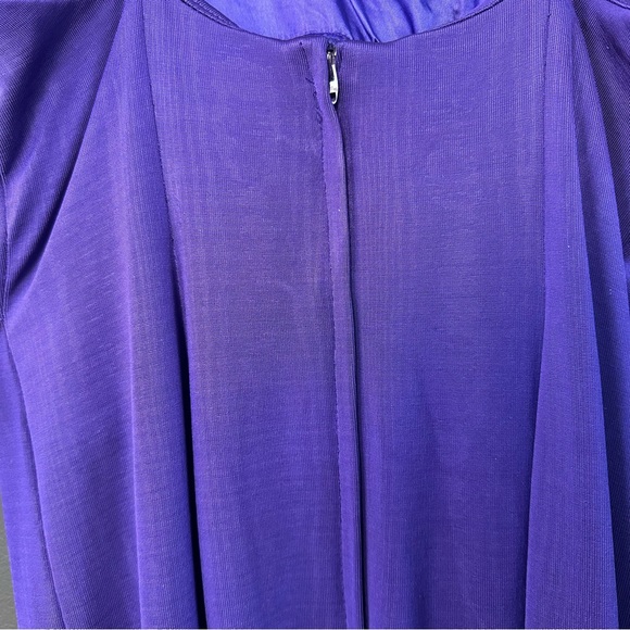 Vintage Jessica McClintock Gunne Sax 90’s Slinky Purple Midi Dress - Picture 6 of 6
